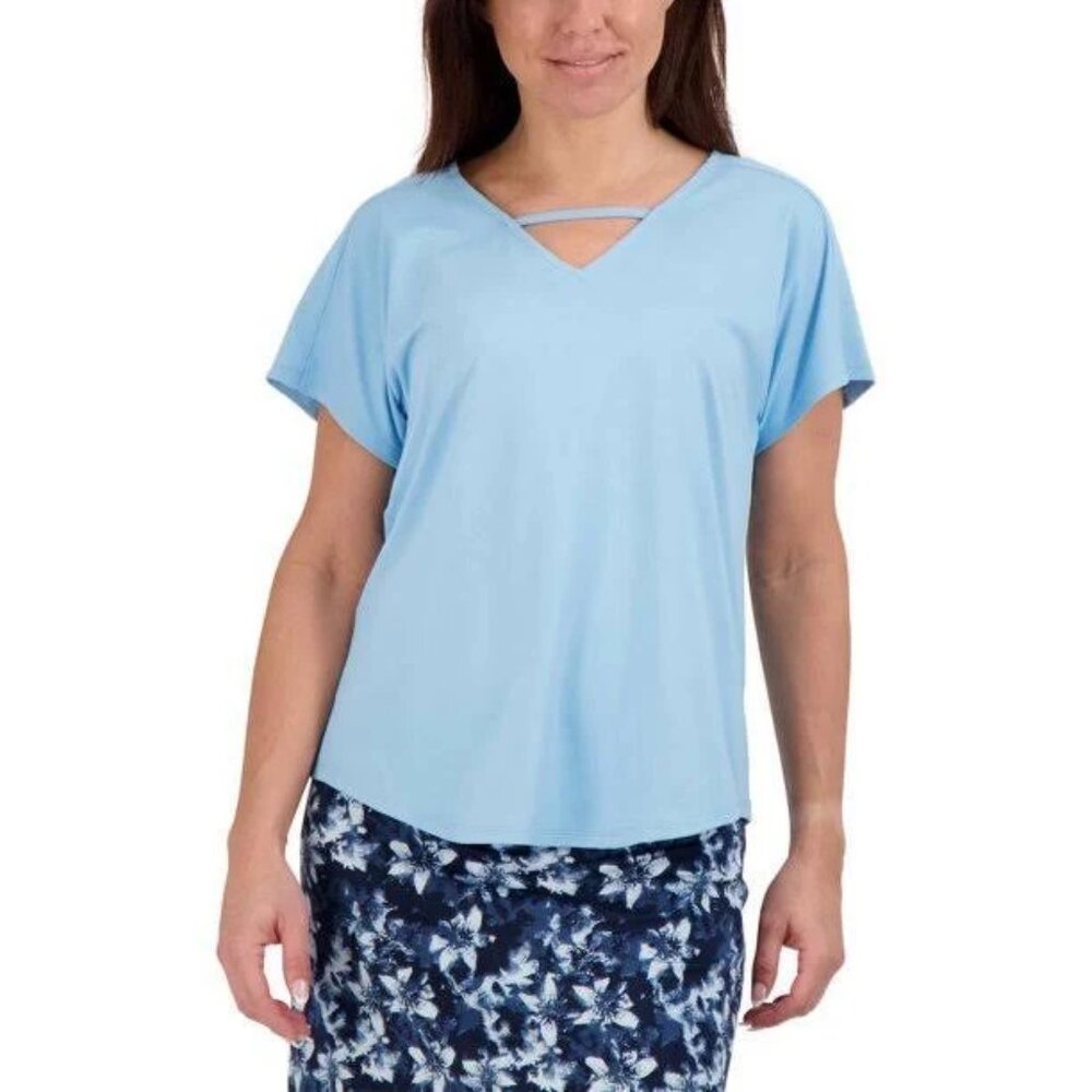 * 3 FOR $23 * NEW Tranquility Colorado Clothing Solid V-neck short sleeve shirt